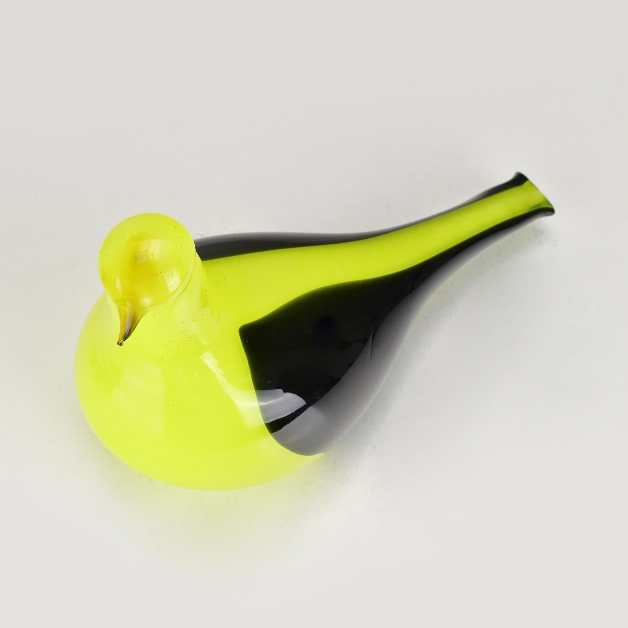 Moderno RARO Uccello in vetro artistico di Iittala di Oiva Toikka Pirol Kuhankeittäjä  1994-96 in vendita