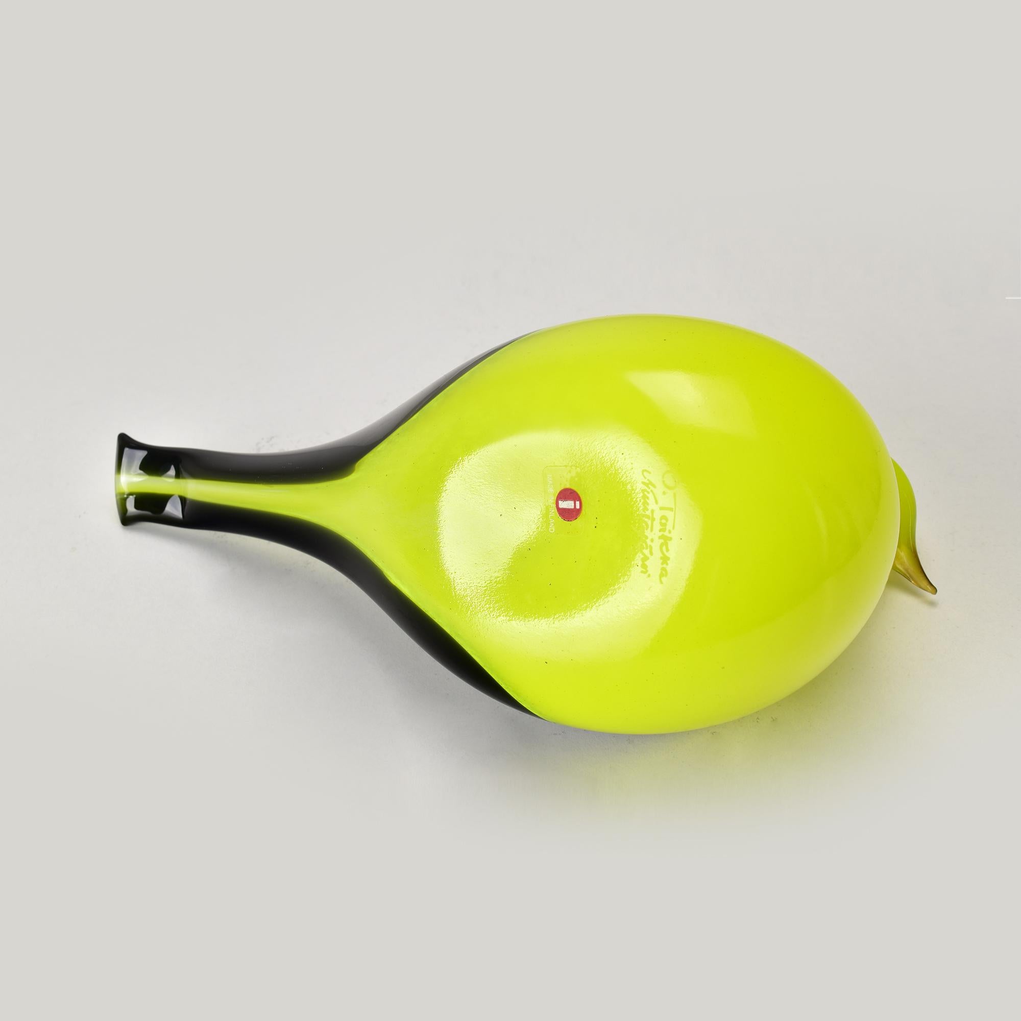 Fine XX secolo RARO Uccello in vetro artistico di Iittala di Oiva Toikka Pirol Kuhankeittäjä  1994-96 in vendita