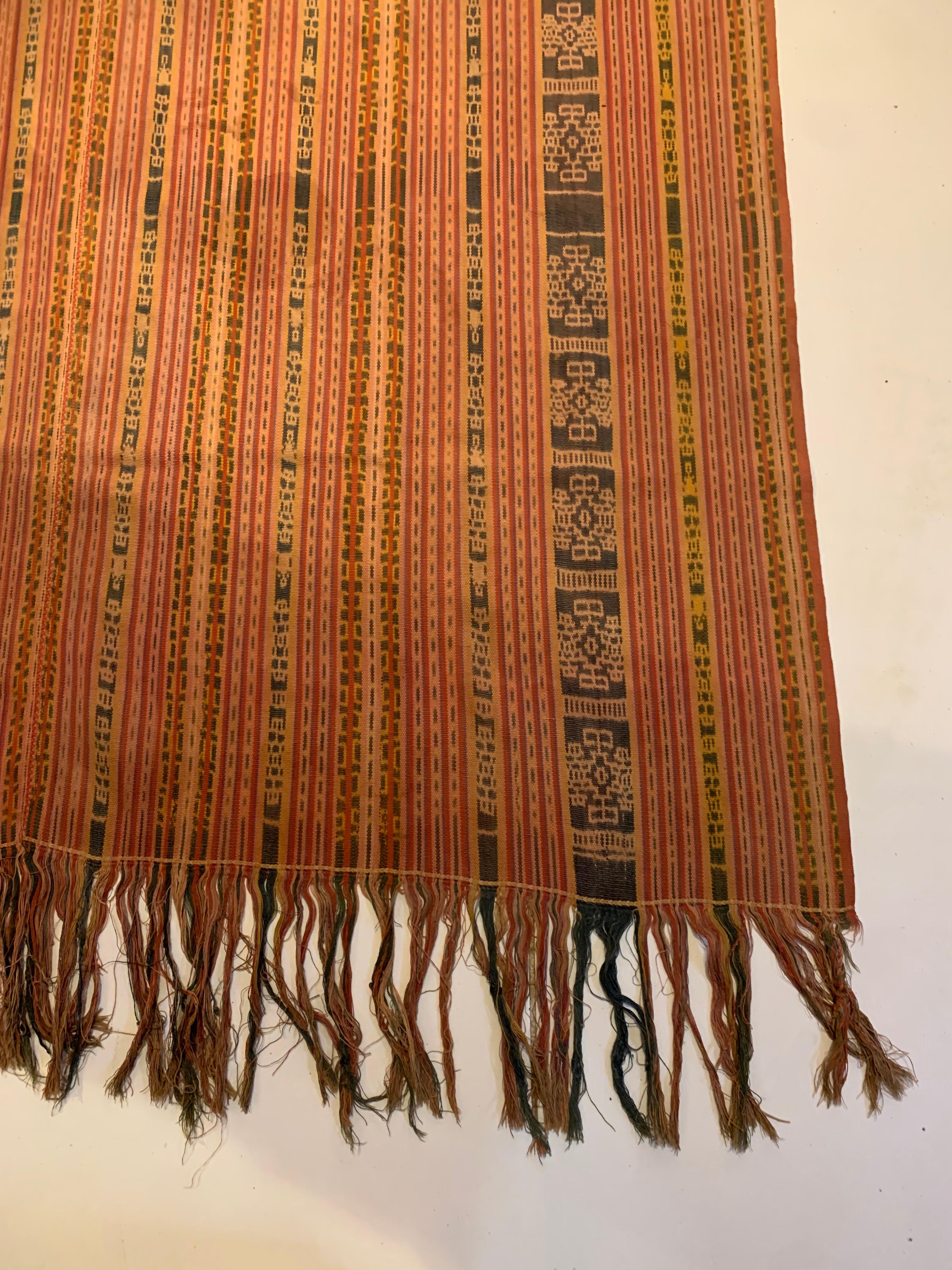 Hand-Woven Rare Ikat Textile from Timor Stunning Tribal Motifs & Colors, Indonesia c. 1900 For Sale