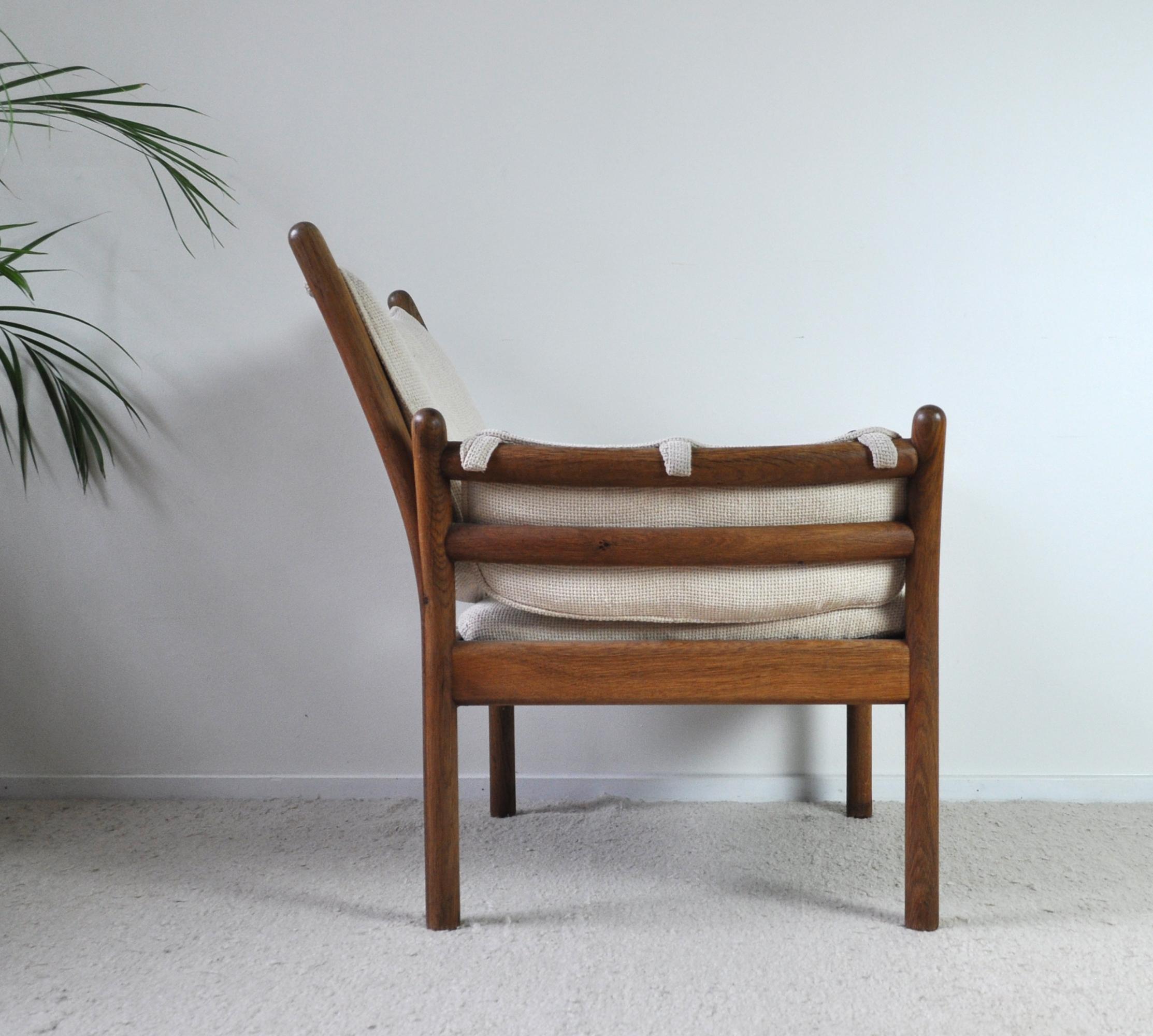 Danish Rare Illum Wikkelsø Lounge Chair Model Genius in Oak by CFC Silkeborg in Denmark