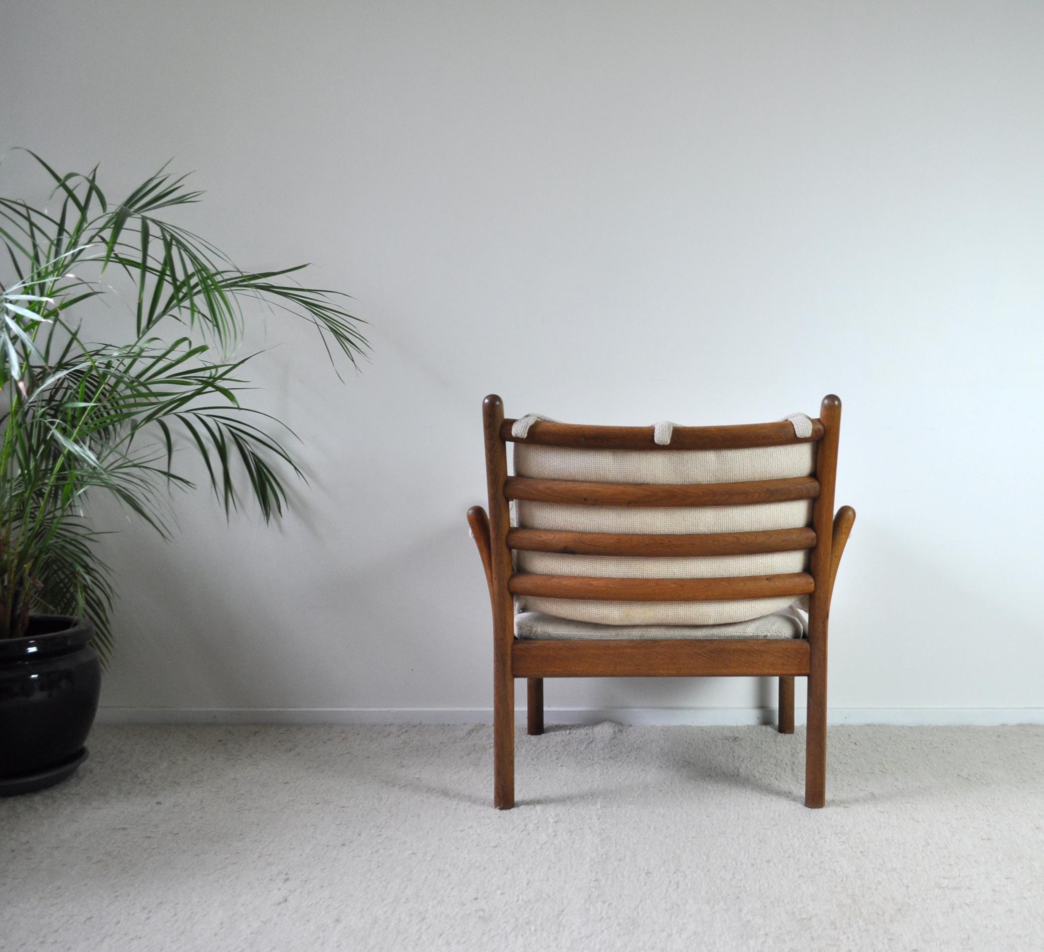 20th Century Rare Illum Wikkelsø Lounge Chair Model Genius in Oak by CFC Silkeborg in Denmark