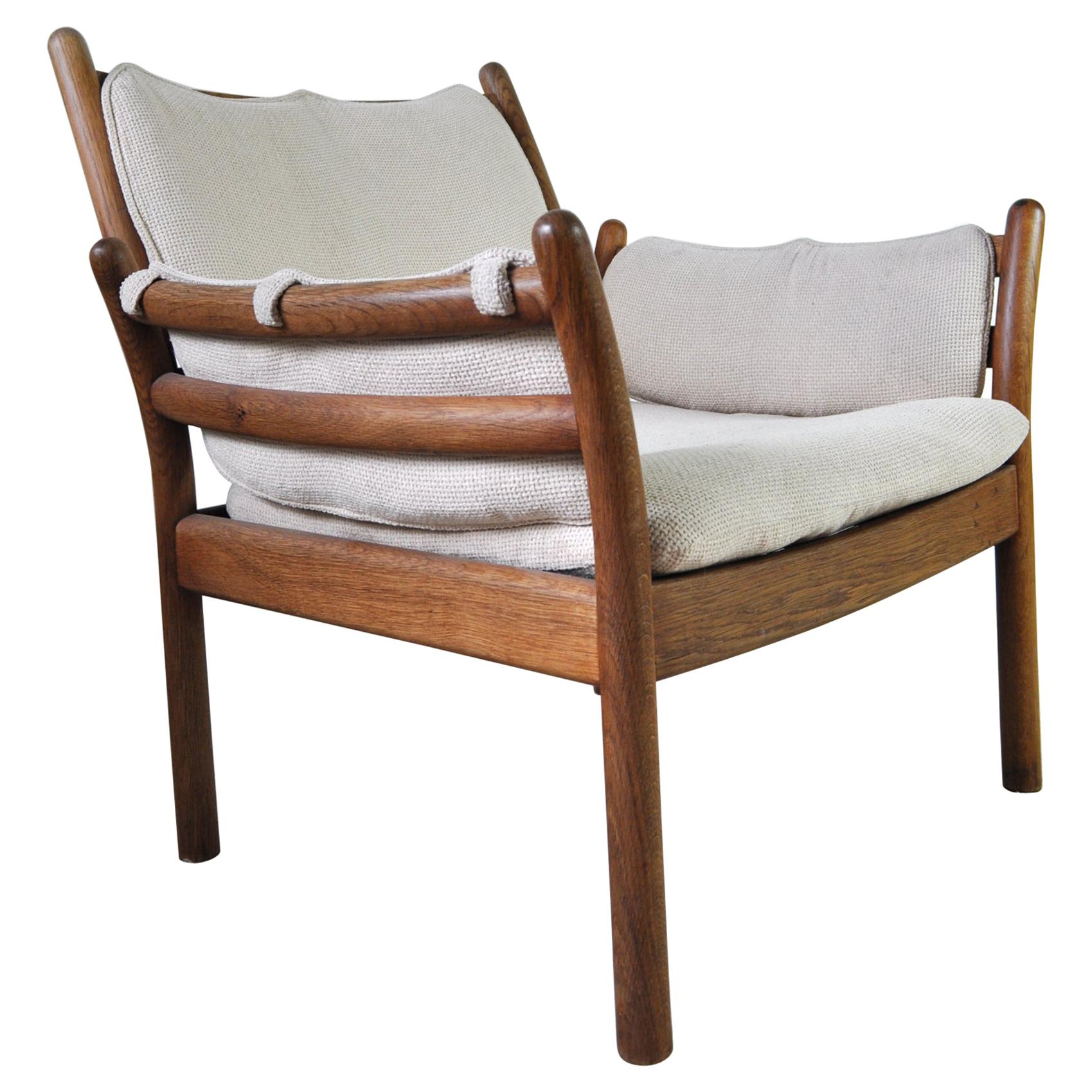 Rare Illum Wikkelsø Lounge Chair Model Genius in Oak by CFC Silkeborg in Denmark