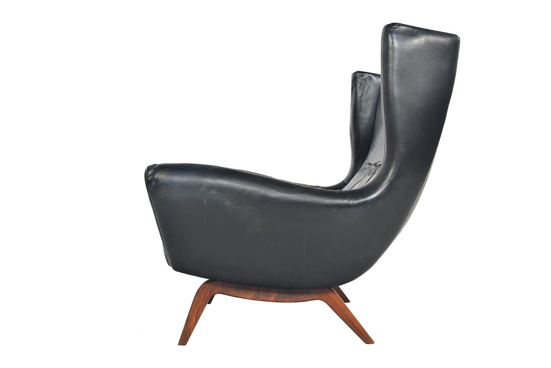 Danish Rare Illum Wikkelsø Model 110 High Wingback Lounge Chair in Rosewood