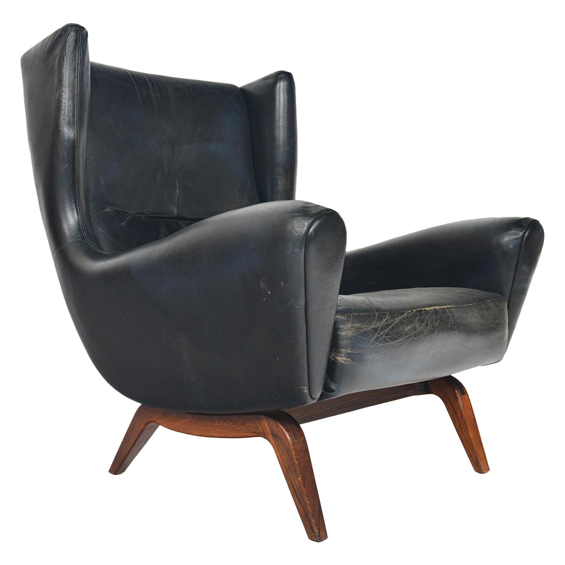 Rare Illum Wikkelsø Model 110 High Wingback Lounge Chair in Rosewood