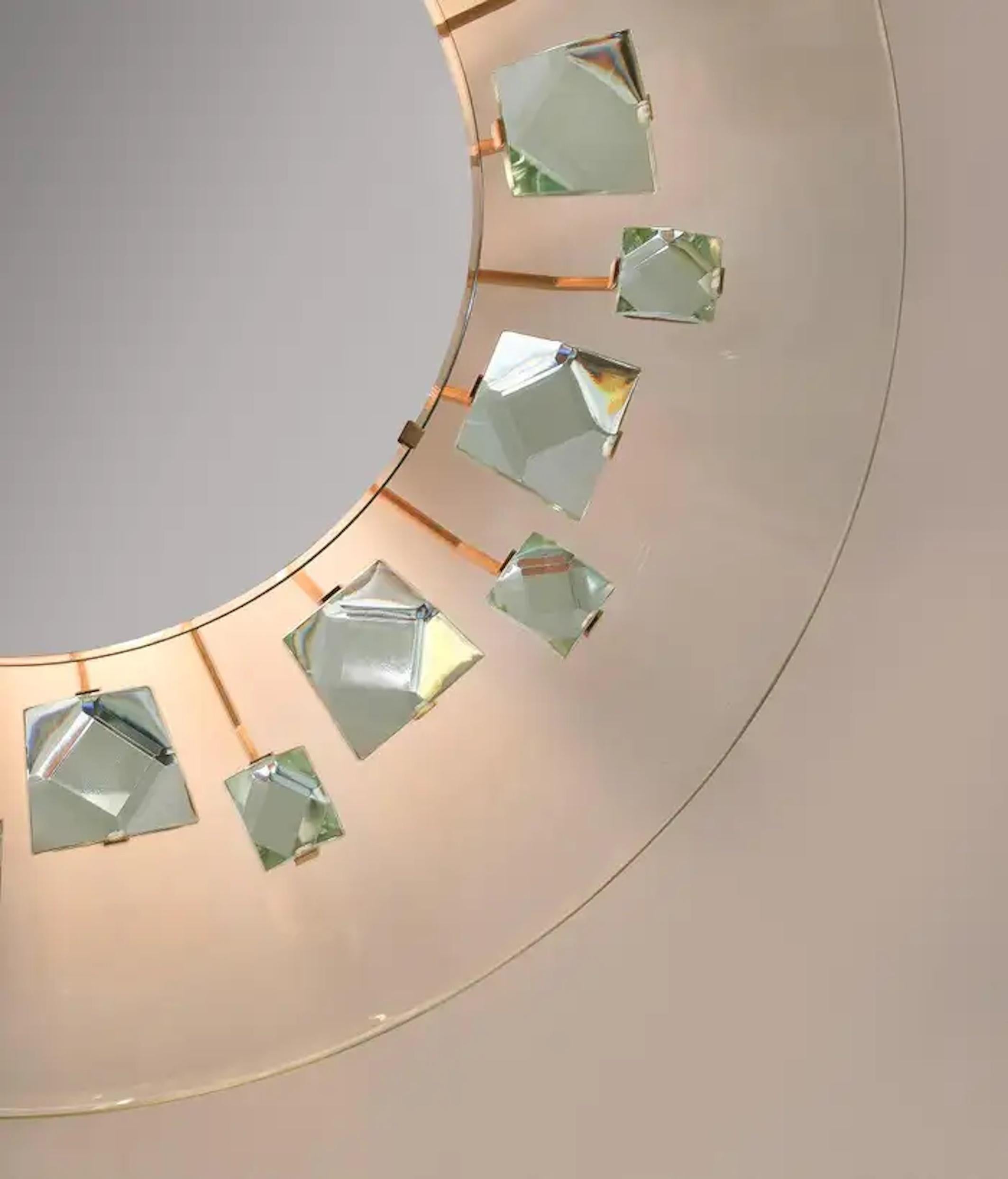 Mid-Century Modern Rare Illuminated Mirror by Max Ingrand for Fontana Arte Model Pistil 2044 For Sale