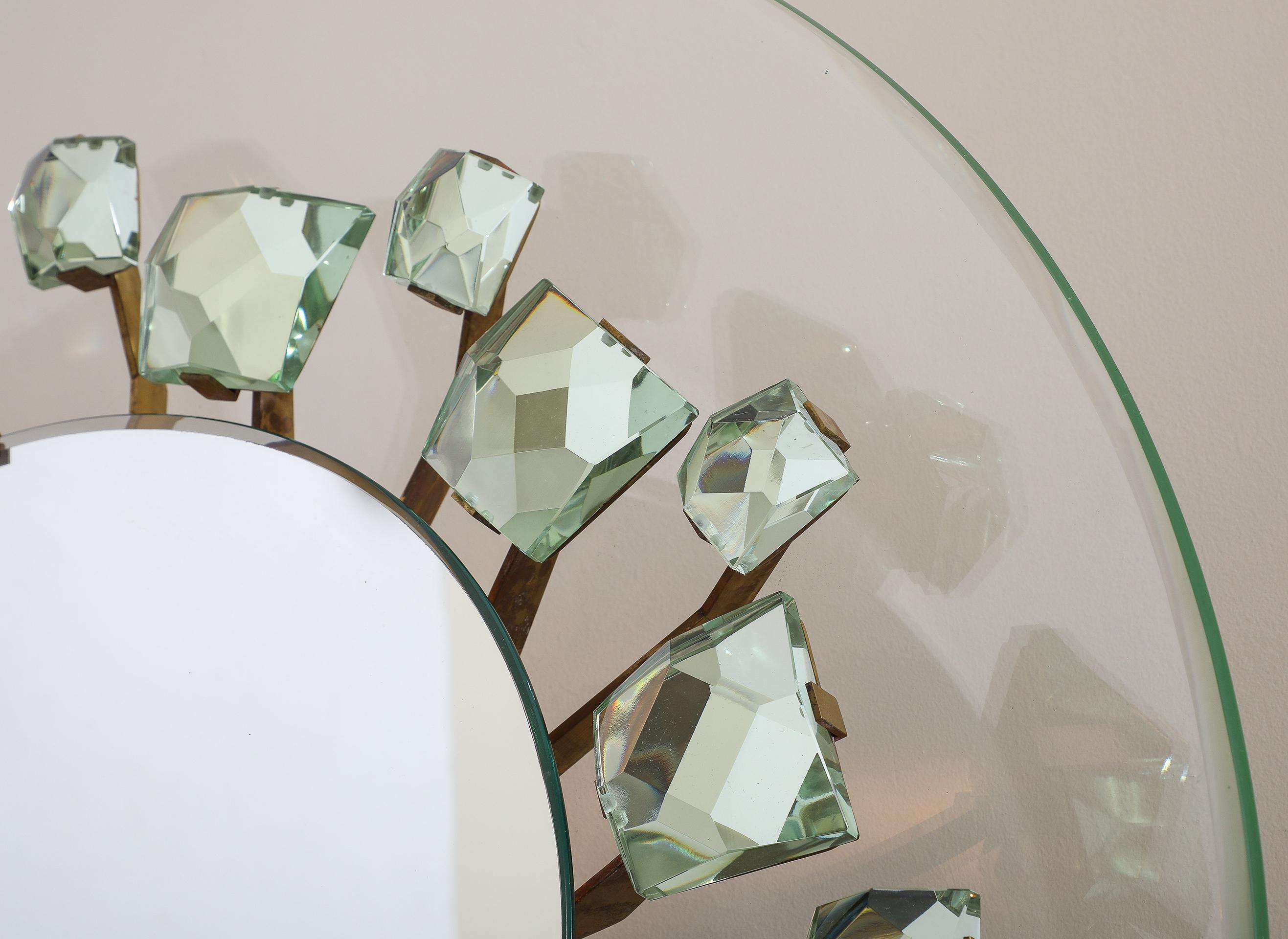 Italian Rare Illuminated Mirror by Max Ingrand for Fontana Arte Model Pistil 2044 For Sale