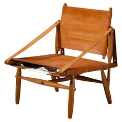 Rare Ilmari Tapiovaara for Lukkiseppo 'Chaco' Lounge Chair in Cognac Leather