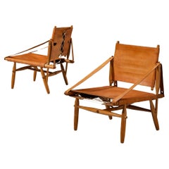 Rara sedia da salotto 'Chaco' di Ilmari Tapiovaara per Lukkiseppo in pelle cognac