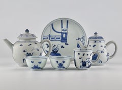 Rare 'Imari Pavilion' Blue And White Tea Set C 1725, Qing Dynasty, Yongzheng Era