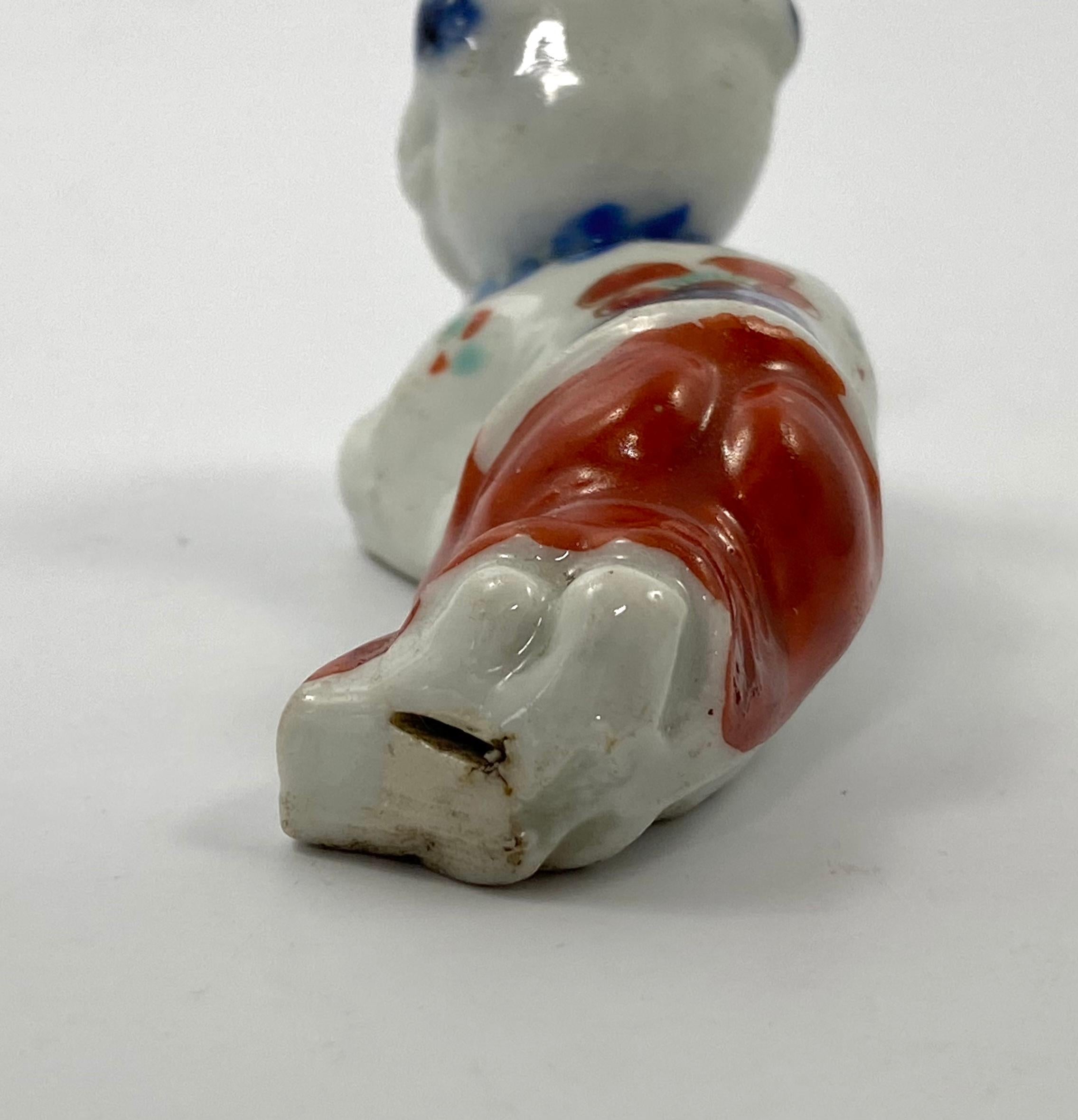 Asian Rare Imari Porcelain Whistle, Arita, Japan, c. 1690, Edo Period