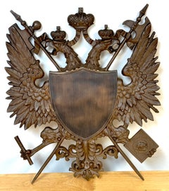 Rare Imperial Russian Bronze Eagle Plaque by Henry-Bonnard & J.F. Zimmerman & Co