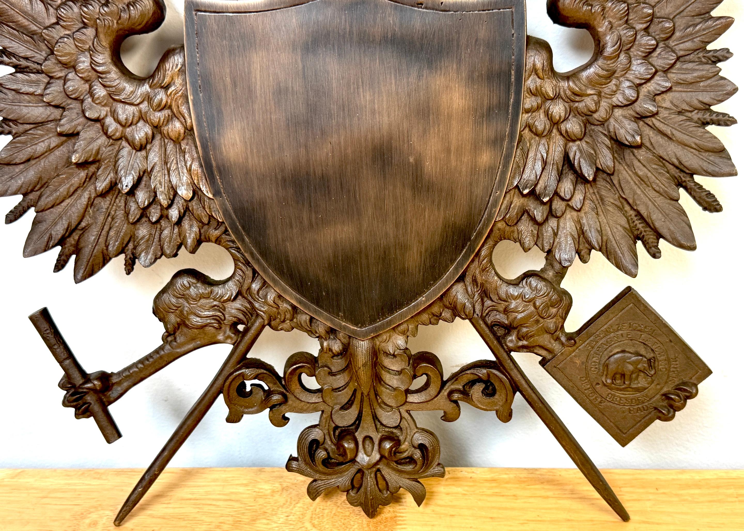 Seltene kaiserlich-russische Bronzeadler-Plakette von Henry-Bonnard & J.F. Zimmerman & Co. (19. Jahrhundert)