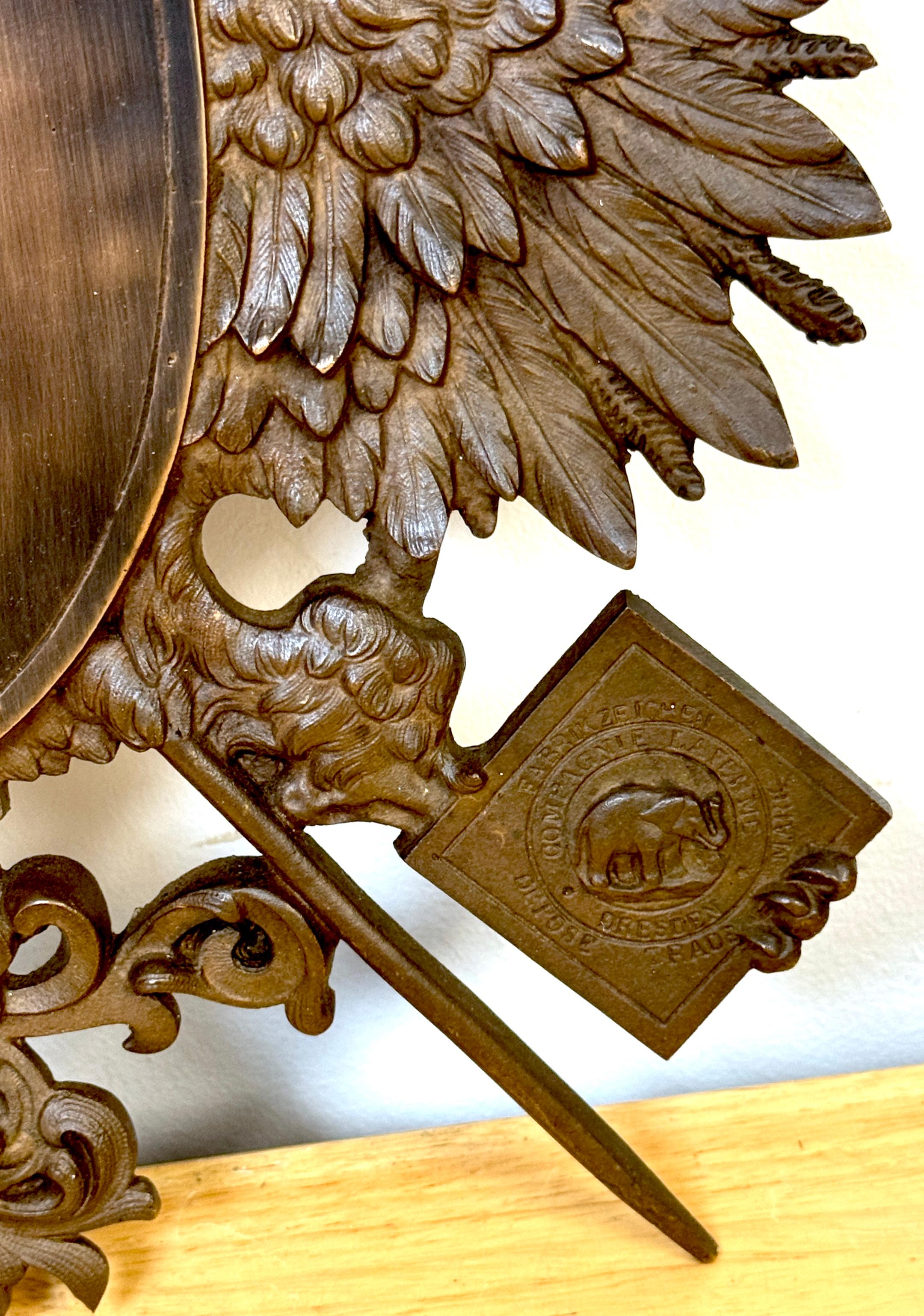 Seltene kaiserlich-russische Bronzeadler-Plakette von Henry-Bonnard & J.F. Zimmerman & Co. 2