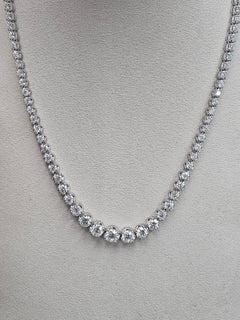 Seltene wichtige 18KT Gold Gorgeous Glittering Fancy Diamond Tennis Halskette