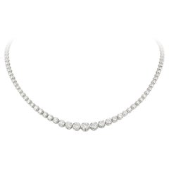 Rare Important 18KT Gold Gorgeous Glittering Fancy Diamond Tennis Necklace