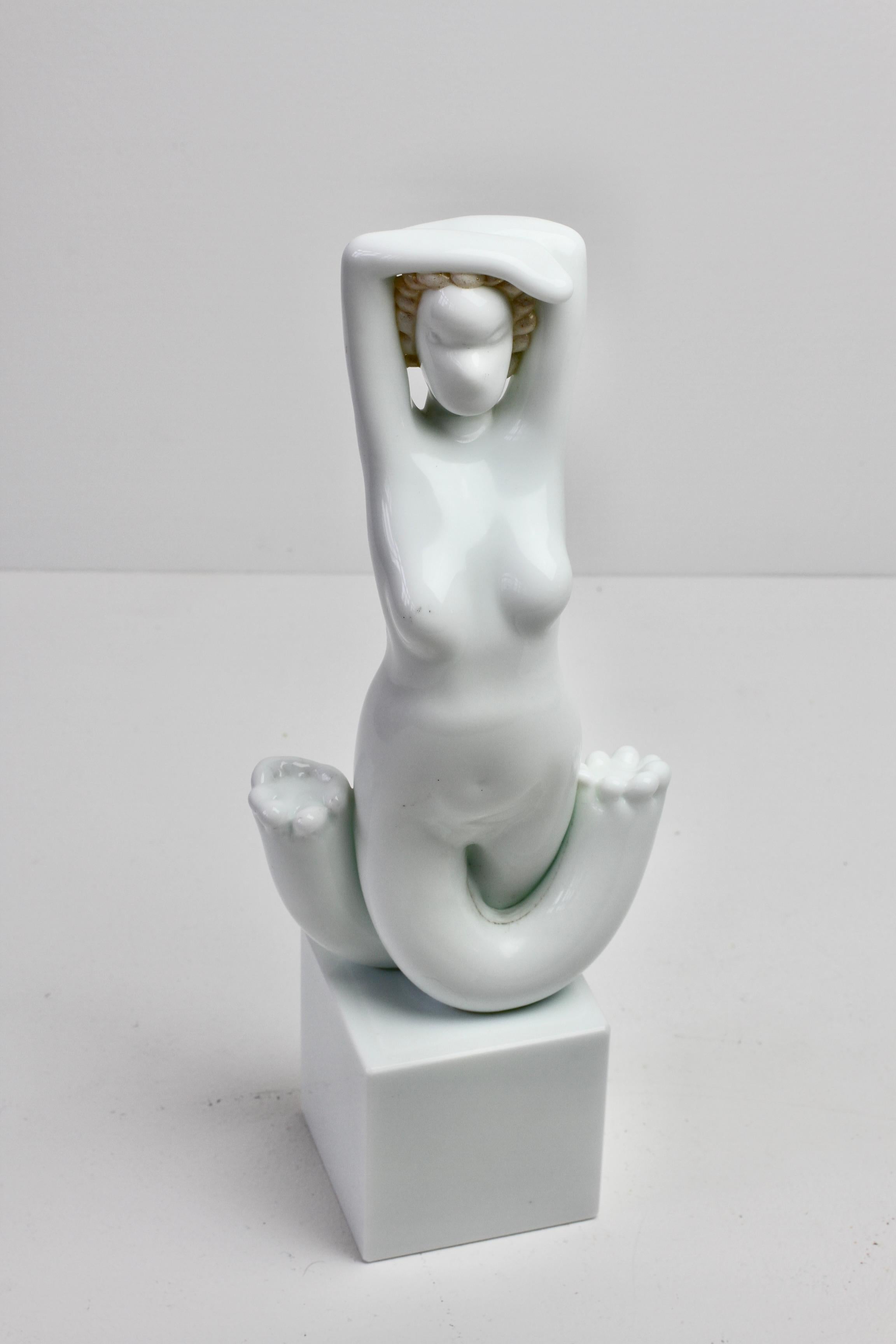 Seltene und wichtige Alfredo Barbini nach Martinuzzi 'Siren' Muranoglas-Skulptur im Angebot 3
