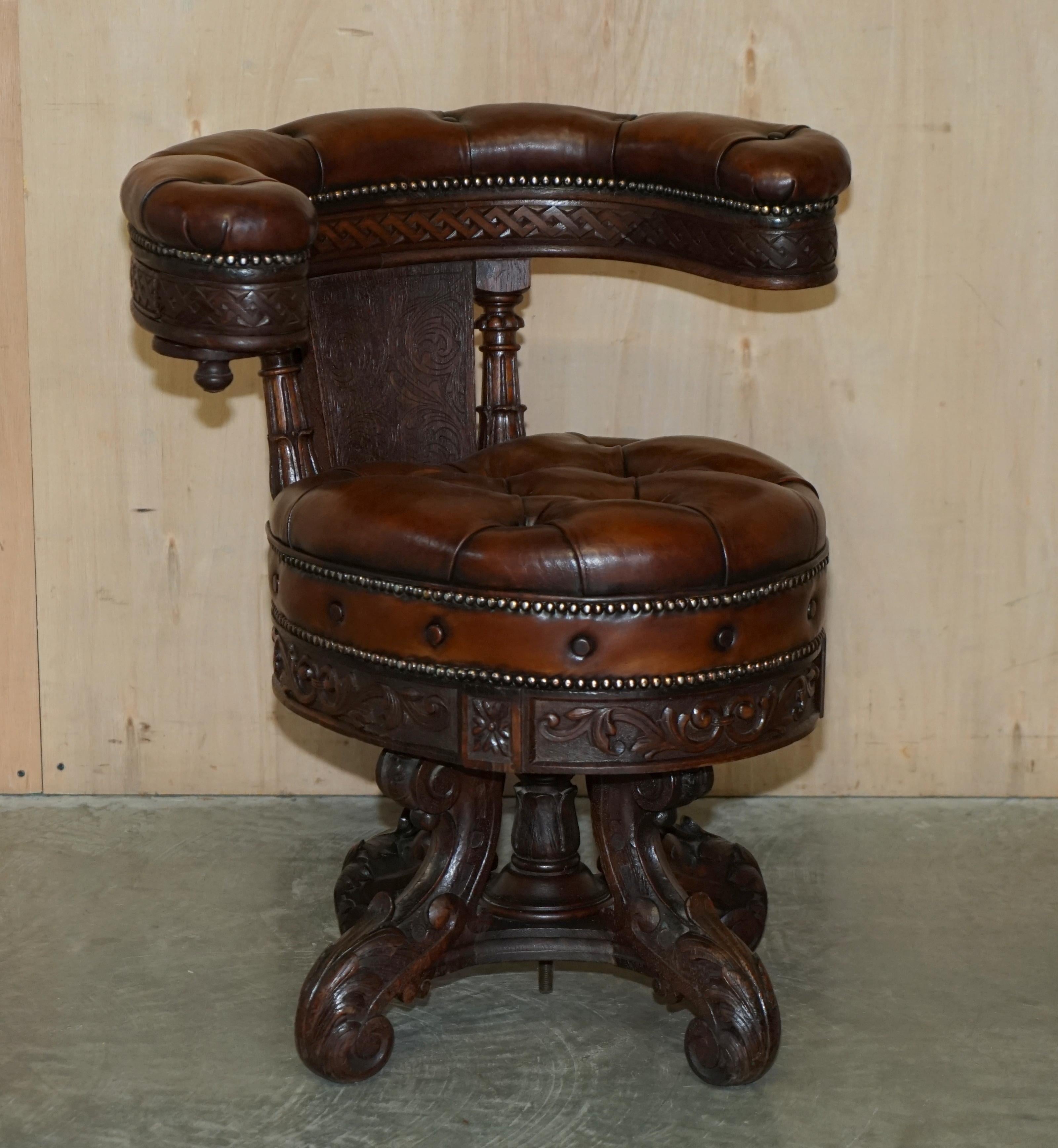 We are elighted to offer for sale this important handmade made in England, fully restored, circa 1830-1850 Cockfighting metamorphic swivel armchair 

This really is an exquisite armchair, it is pure art furniture from every angle, the chair is