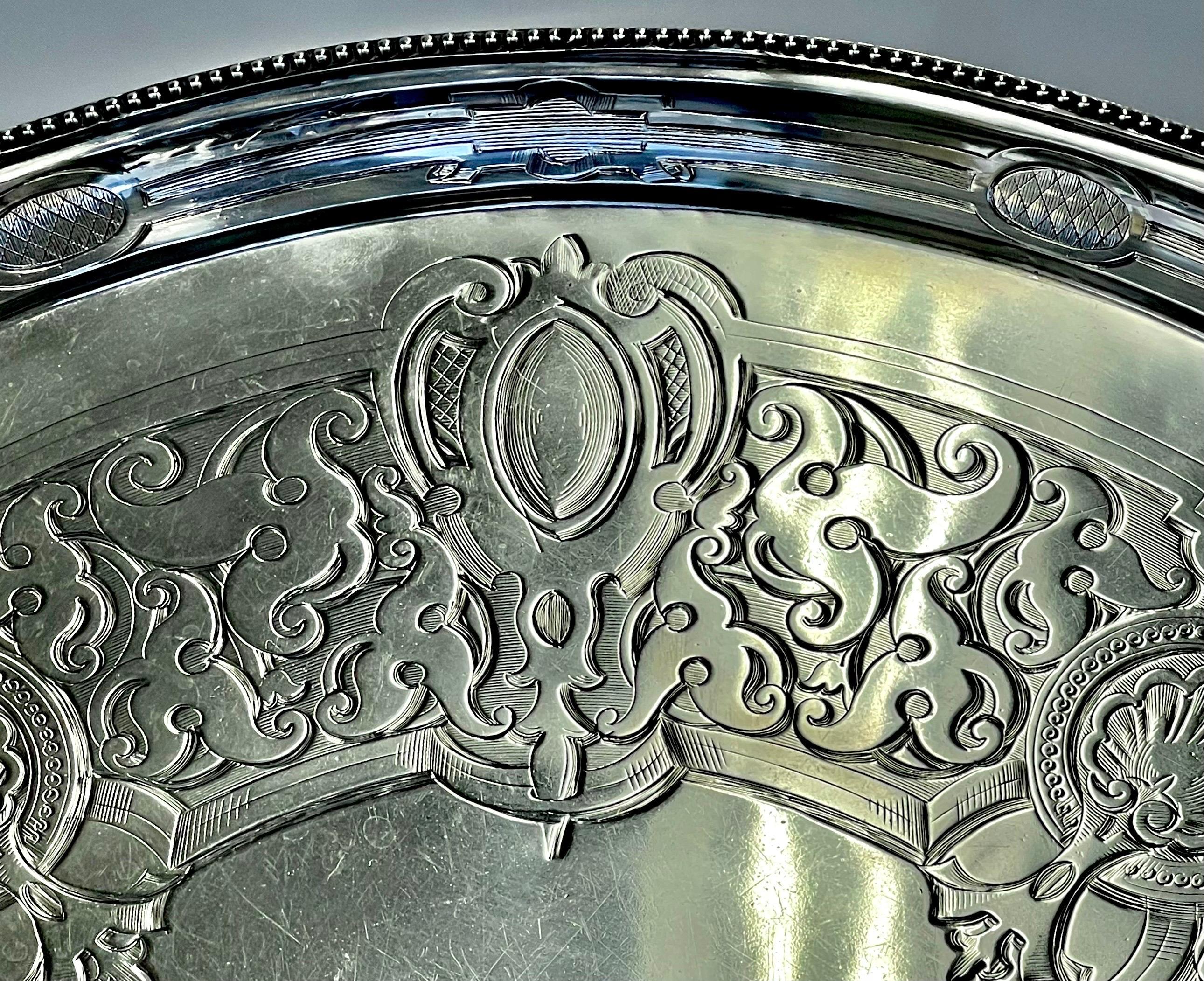18th Century Rare & Important Antique English Hester Bateman Sterling Silver Large Salver