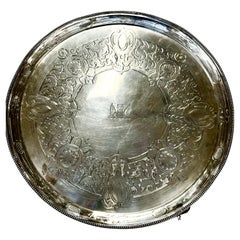 Rare & Important Antique English Hester Bateman Sterling Silver Large Salver