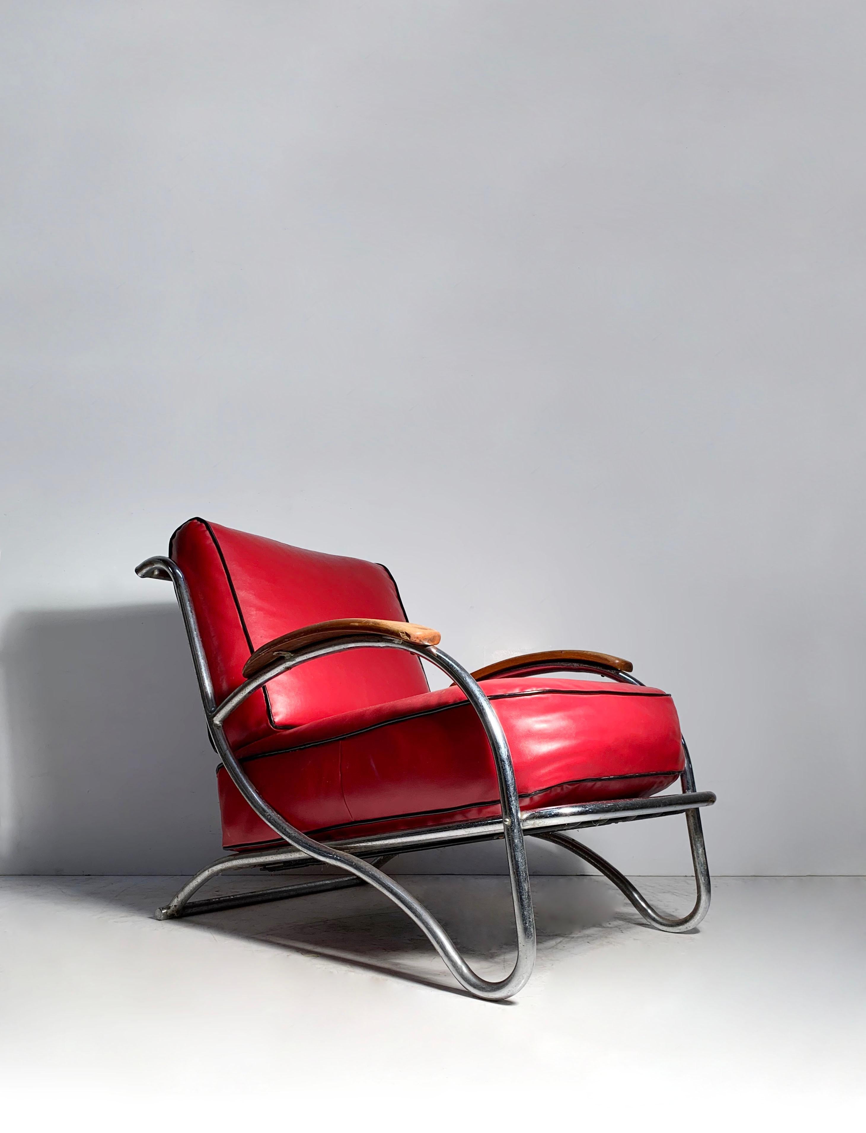 American Rare Important Art Deco Lounge Chair by Kem Weber for Lloyd For Sale