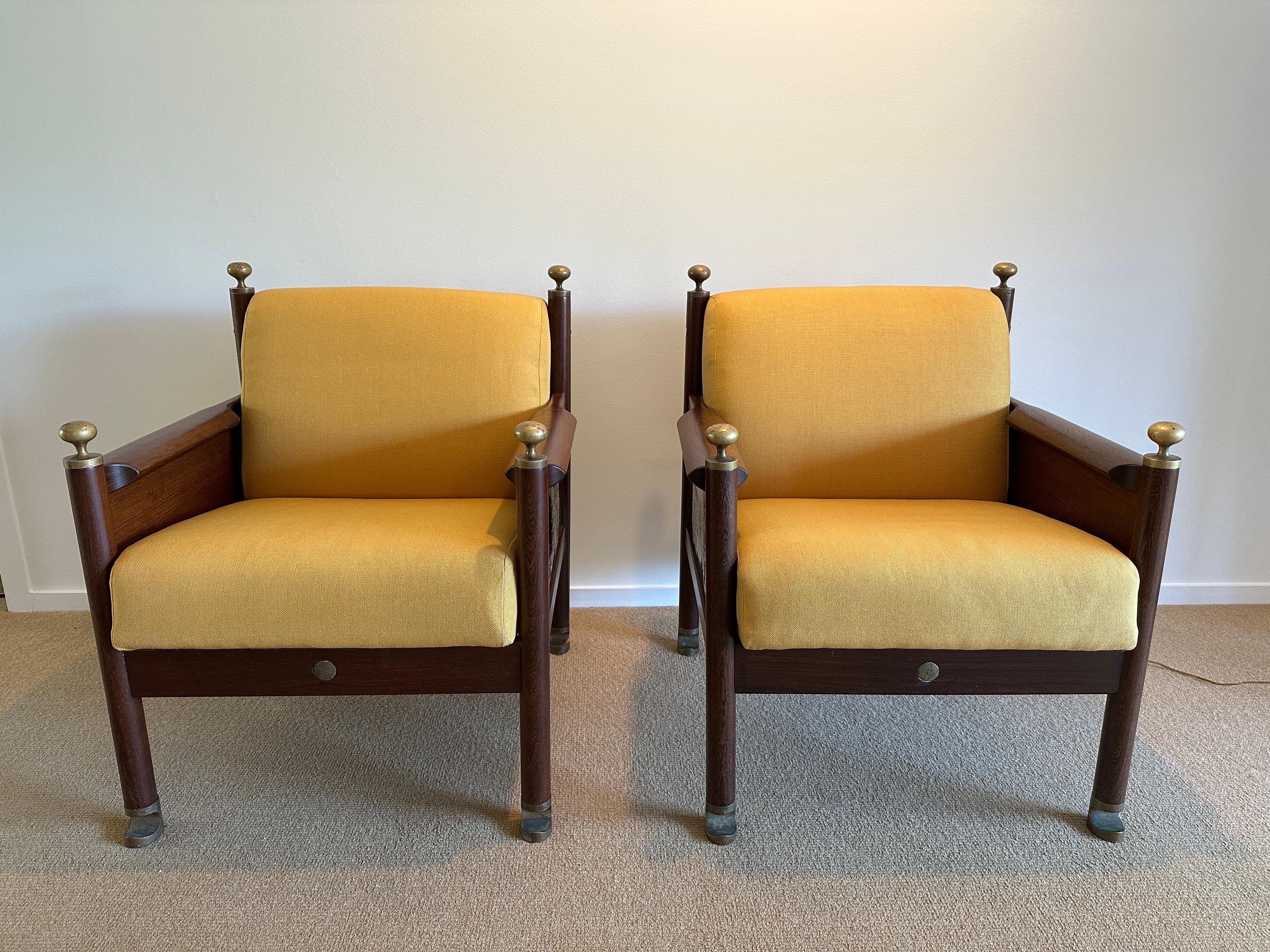 Rare & Important Danish Chairs with Bronze Feet and Hand Rests, Pair For Sale 6
