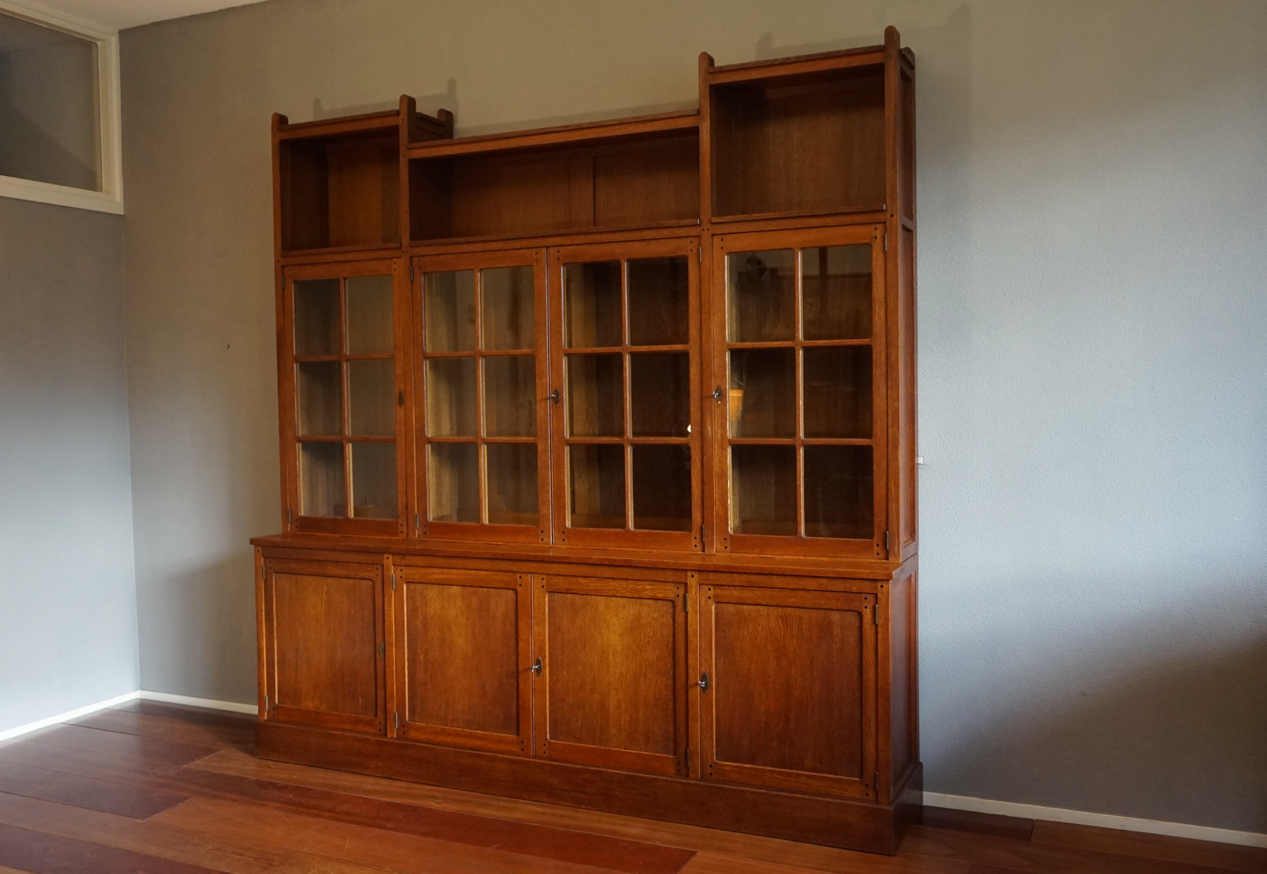 Rare & Important Dutch Arts & Crafts Oak Bookcase By Architect H.P. Berlage 10