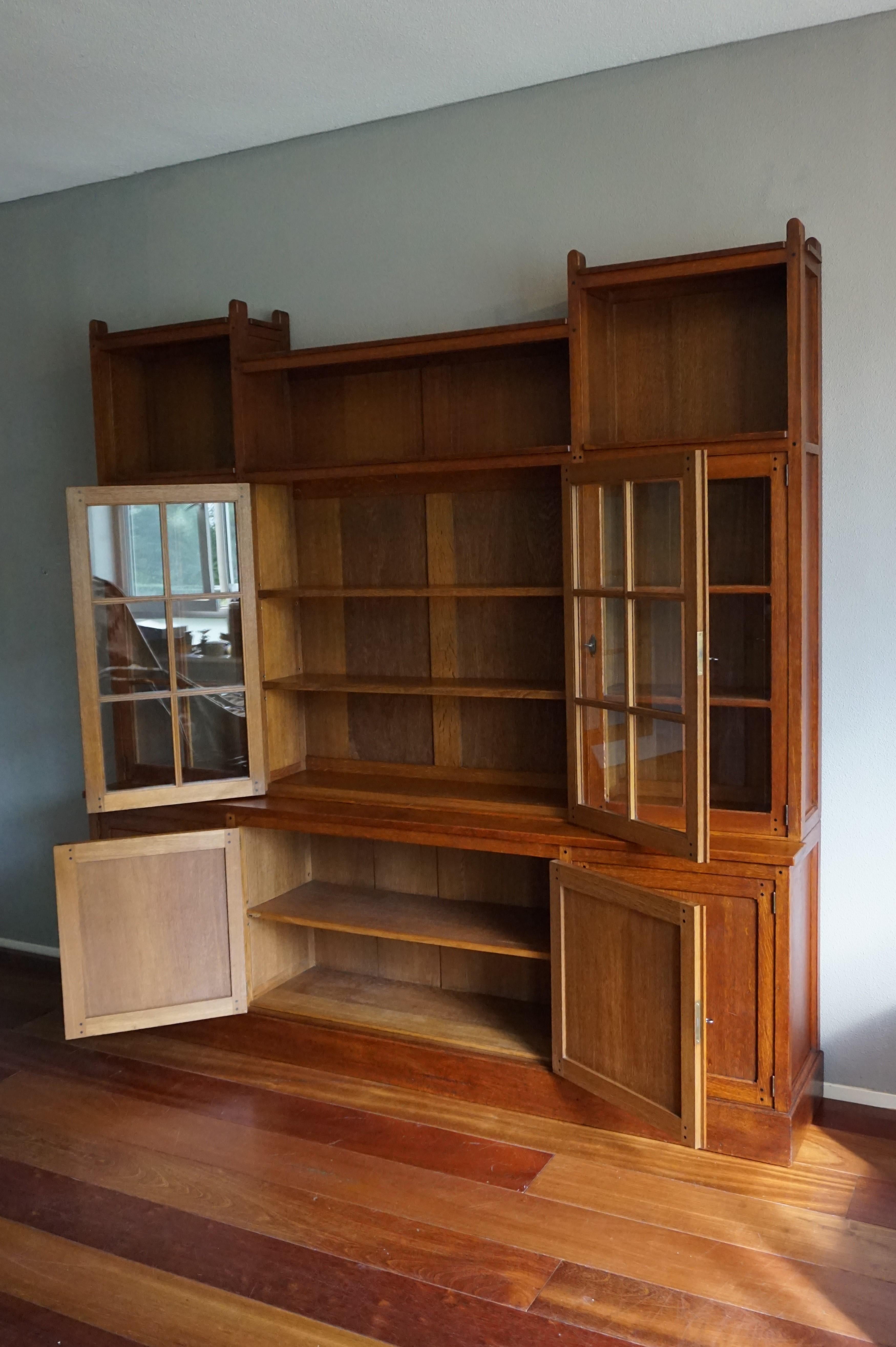 20th Century Rare & Important Dutch Arts & Crafts Oak Bookcase By Architect H.P. Berlage