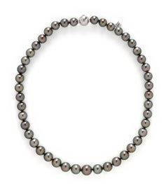Rare Important Estate 18KT Gold Original Mikimoto Tahitian Pearl Strand Necklace