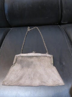 Rare Important Estate Early 1900s Mesh Sterling Silver Art Deco Handbag Purse