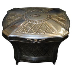 Vintage Rare Important Estate Hand Hammered STERLING Silver Etched Scrolled Box Case