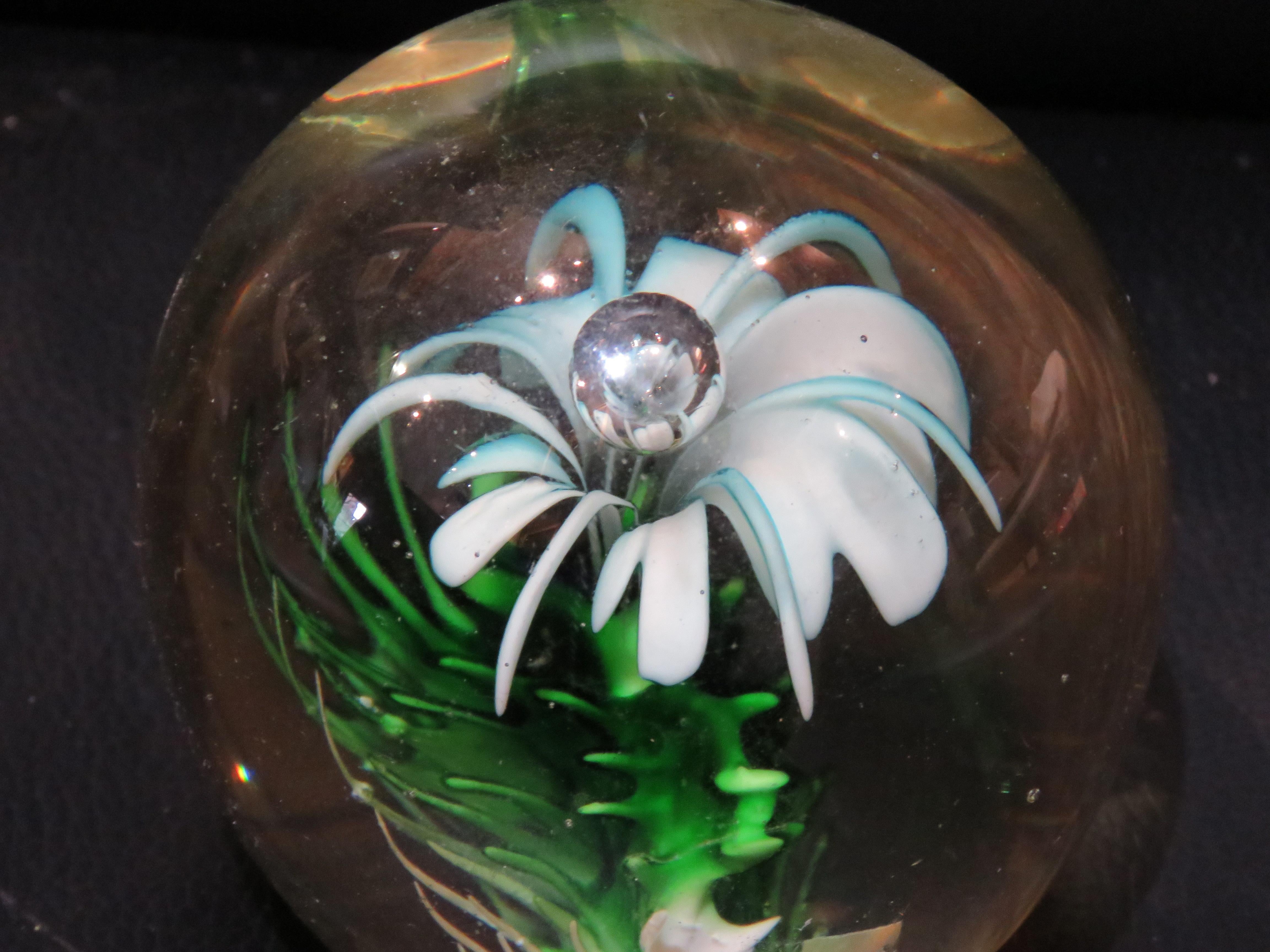 20th Century Rare Important Estate Heavy Italian Millefiori Flower Floral Glass Paperweight For Sale