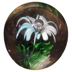 Rare Important Estate Heavy Italian Millefiori Flower Floral Glass Paperweight