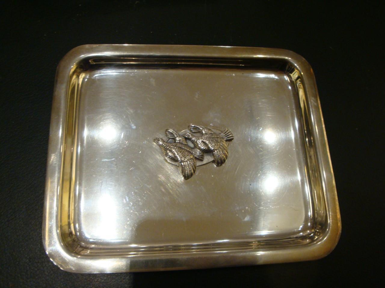 The Following Item we are offering is A Magnificent Rare Holland & Holland Sterling Server Dish Tray. Beautifully decorated with Flying Geese. Signed and Stamped on Bottom. Provenance: Taken out of A Private Collection. Comes with Certified