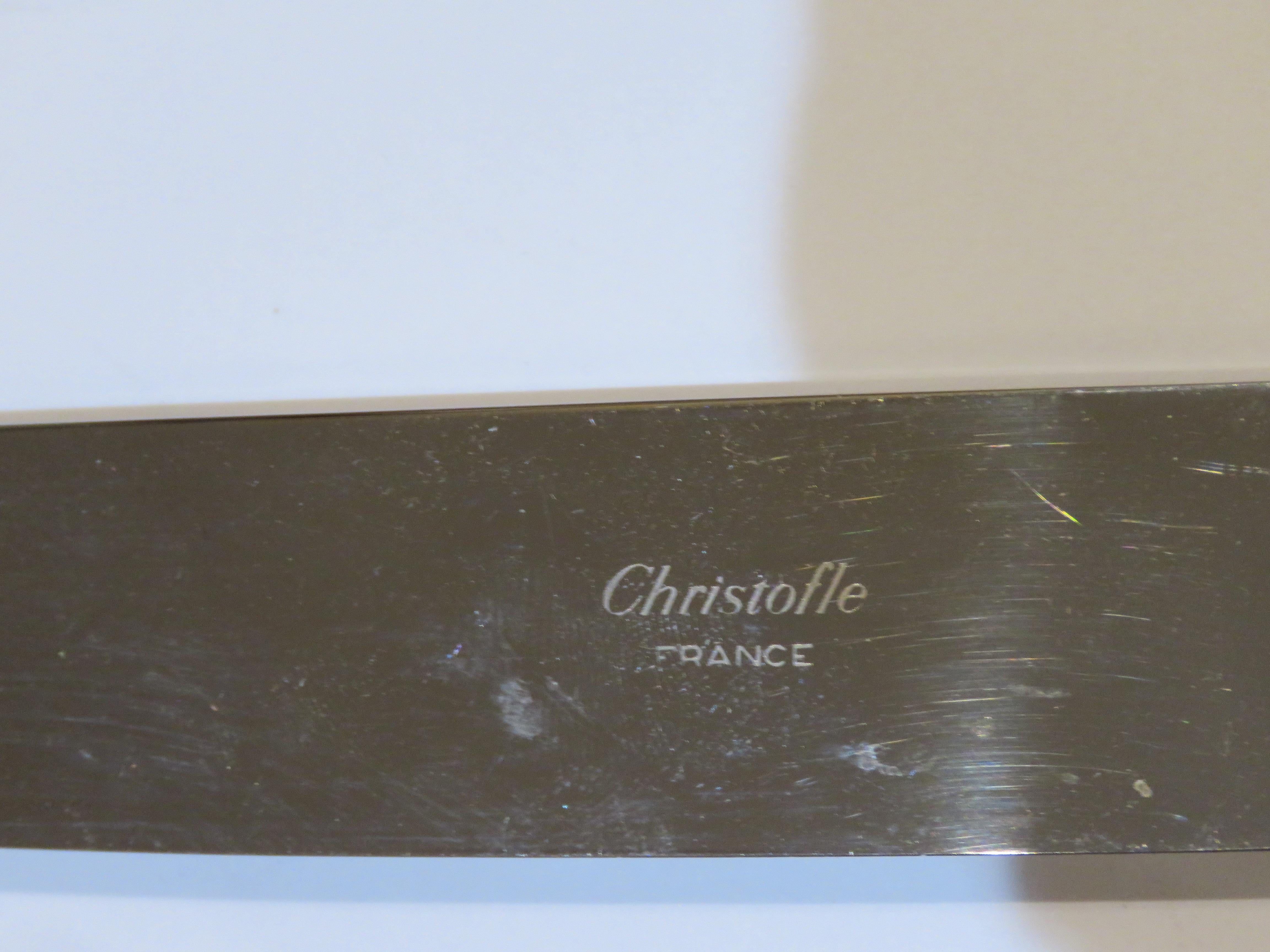 Rare Important Estate Silver Christofle Carving Knife and Carving Fork In Good Condition For Sale In New York, NY