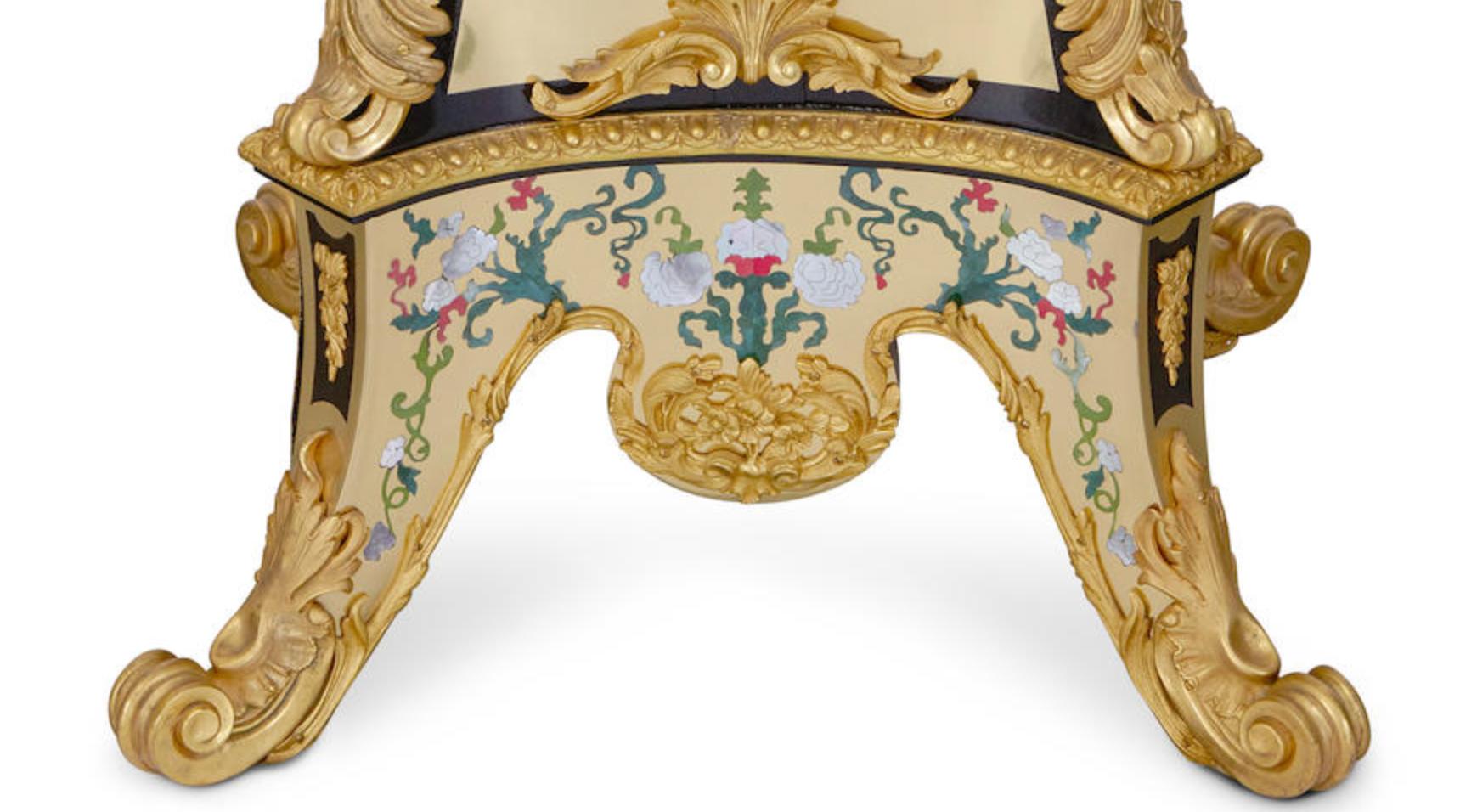 Seltene bedeutende französische Boulle-Intarsienuhr aus vergoldeter Bronze im Louis XIV.-Stil mit Intarsien aus Bronze im Angebot 8