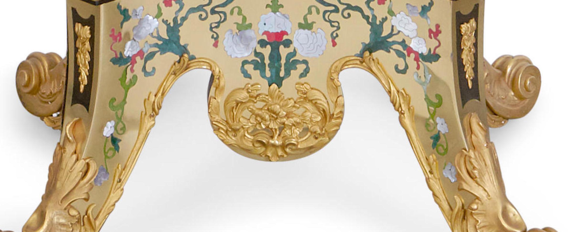 Seltene bedeutende französische Boulle-Intarsienuhr aus vergoldeter Bronze im Louis XIV.-Stil mit Intarsien aus Bronze im Angebot 11