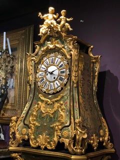 Rare Important French Louis XIV Style Gilt-Bronze Mounted Boulle Marquetry Clock
