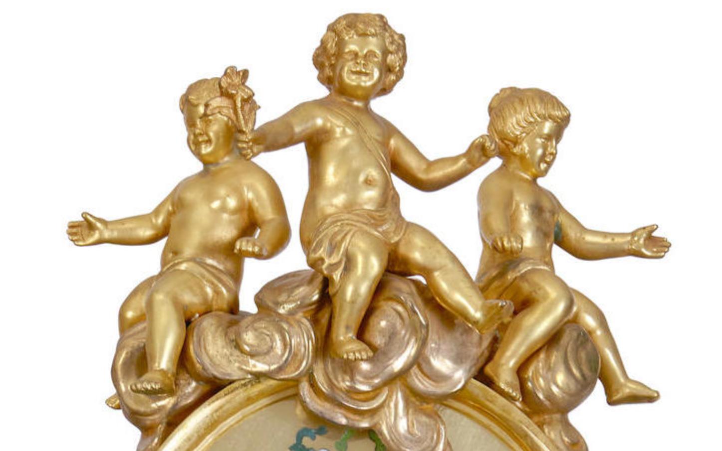 Seltene bedeutende französische Boulle-Intarsienuhr aus vergoldeter Bronze im Louis XIV.-Stil mit Intarsien aus Bronze im Angebot 1