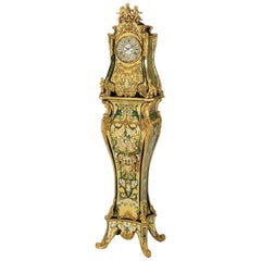 Seltene bedeutende französische Boulle-Intarsienuhr aus vergoldeter Bronze im Louis XIV.-Stil mit Intarsien aus Bronze