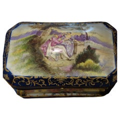Vintage Rare Important Gorgeous Dresden Style Sevres Style Porcelain Jewelry Box Casket