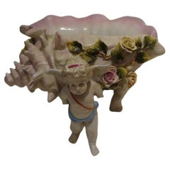 Rare Important Gorgeous Meissen Dresden Style Porcelain Children Conch Shell