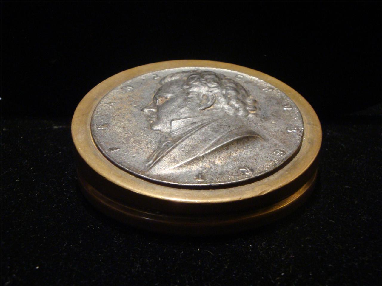 French Rare Important Heavy 19th Century Bronze Franz Schubert (1797-1828) Paperweight For Sale
