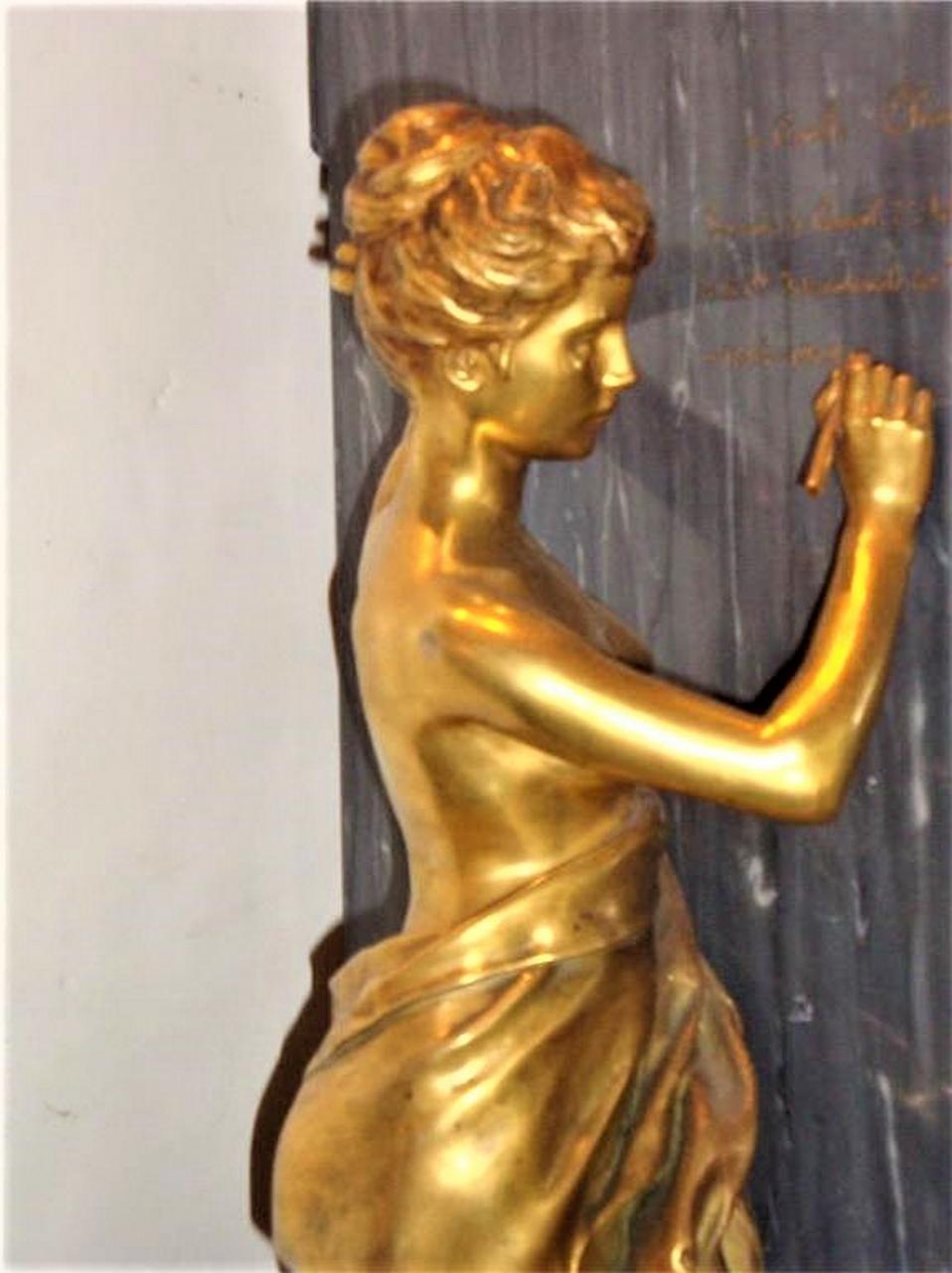  Seltene Wichtige Prächtige Museum Qualität Bronze Frau Marmor Alfred Boucher im Zustand „Gut“ im Angebot in New York, NY