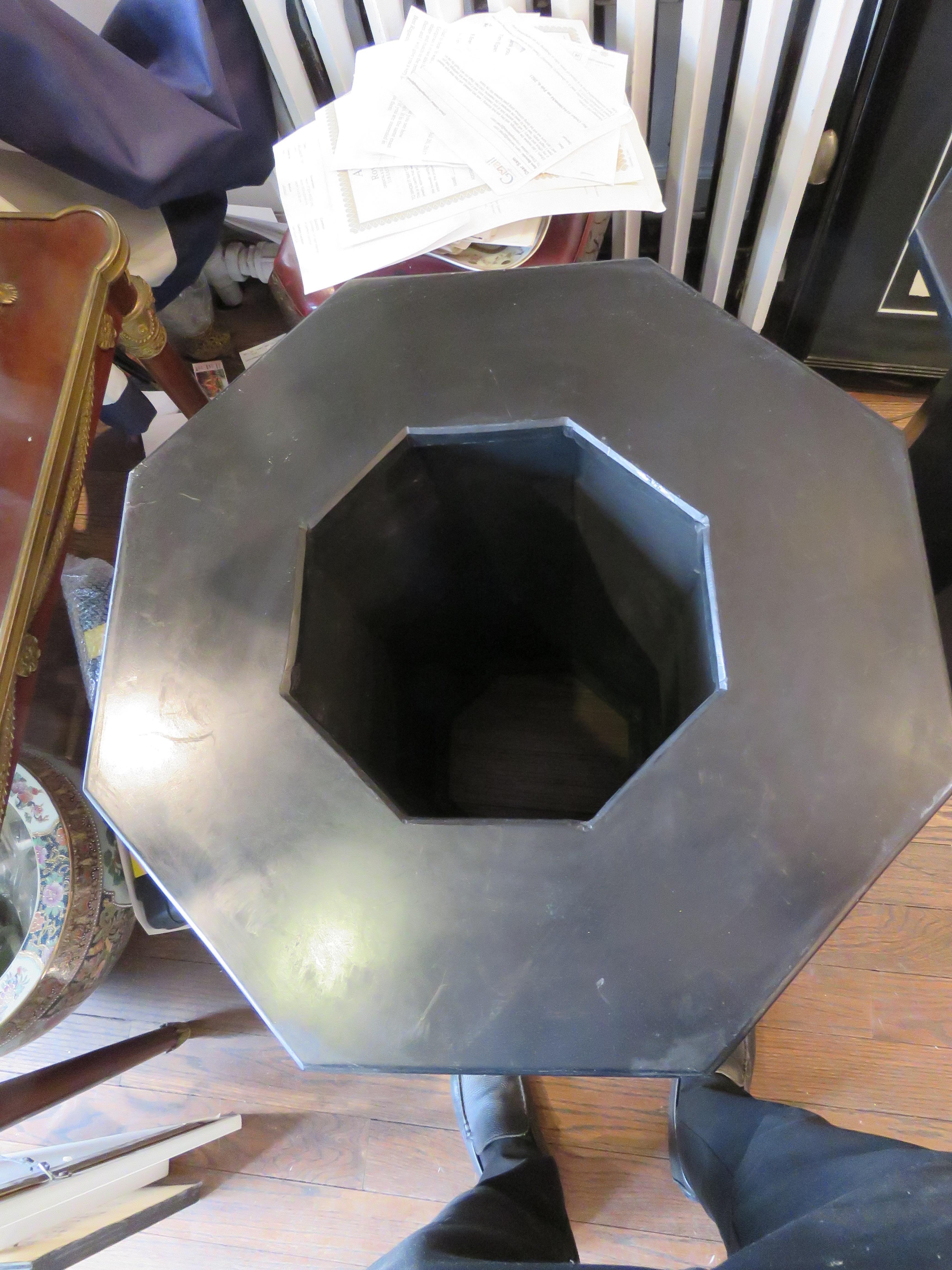 20th Century Rare Important New York City Estate Pair Grand Octagon Black Marble Pedestals For Sale