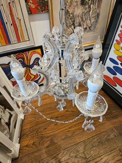 Rare Important New York Estate European Hanging Deco Style Crystal Chandelier