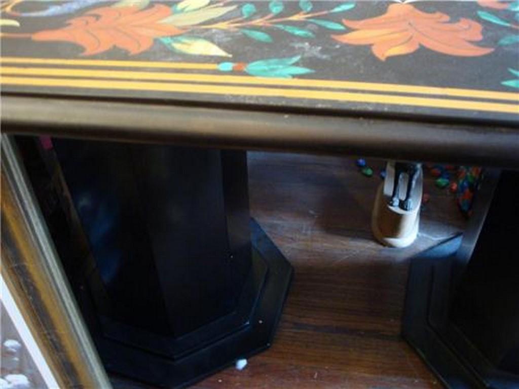 Rare Important New York Estate Large Marble Inlaid Malachite Carnelian Table For Sale 1