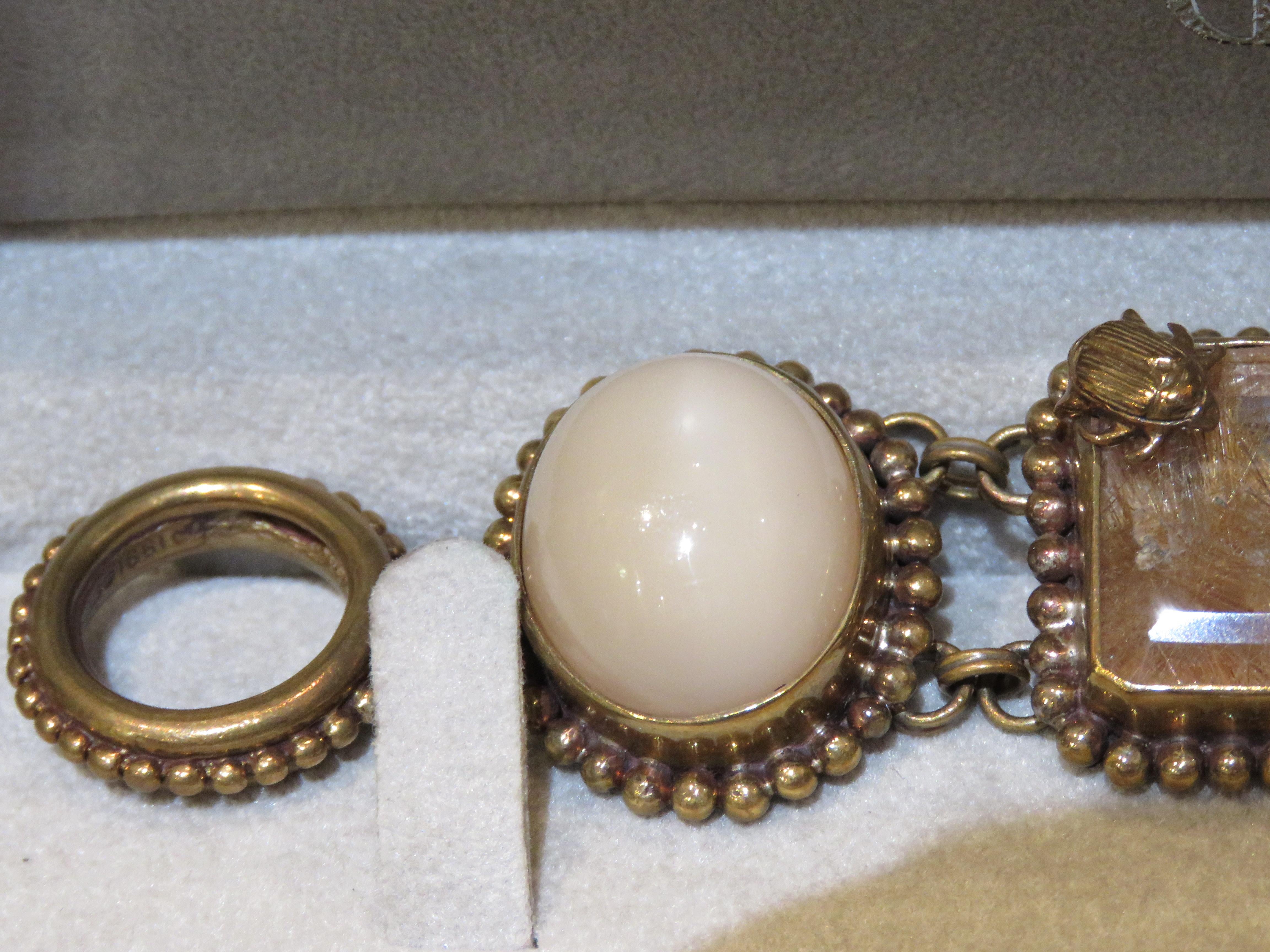 Rare Important ONE OF A KIND Stephen Dweck Gemstone Scarab Bracelet For Sale 1