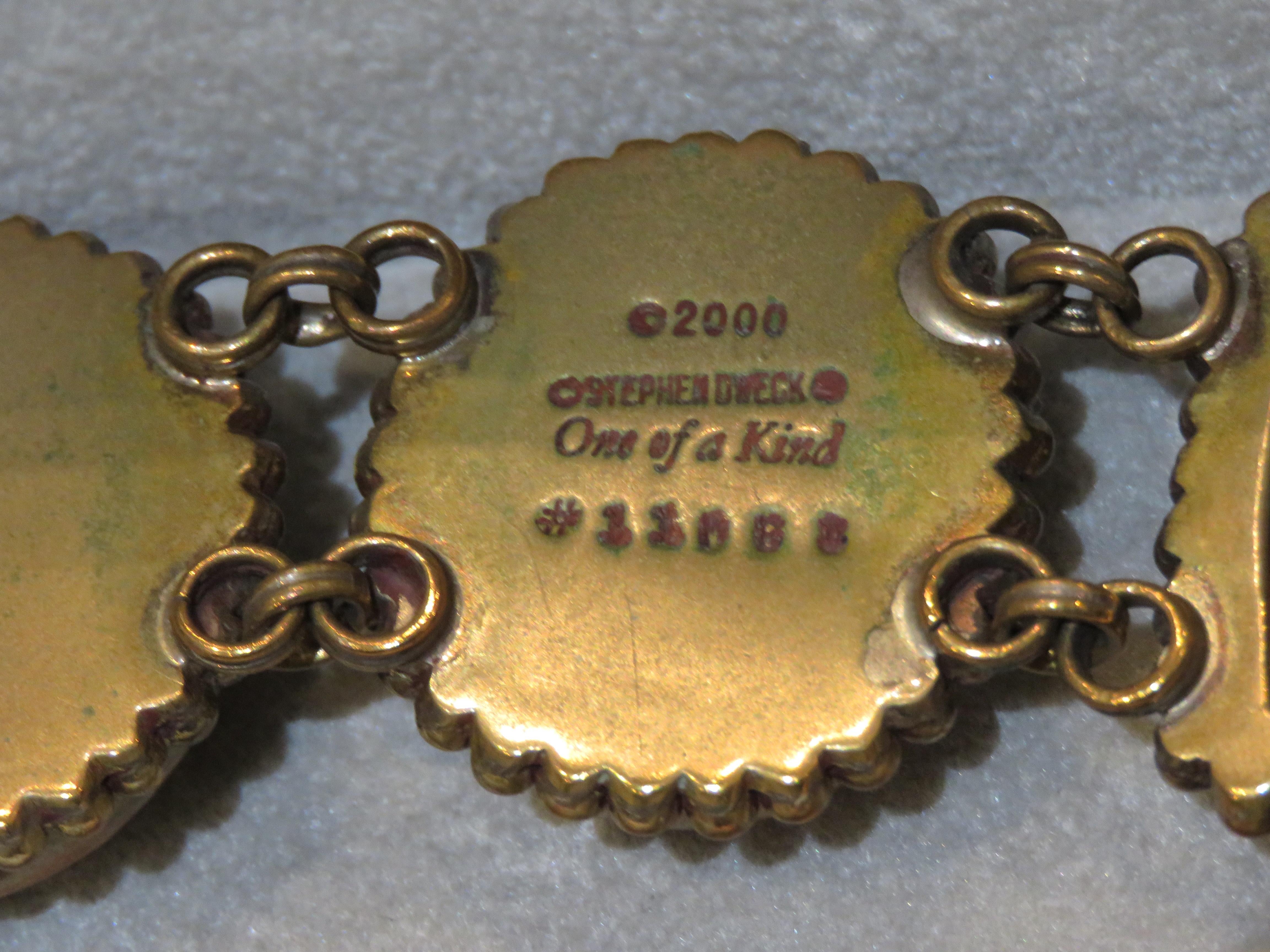 Rare Important ONE OF A KIND Stephen Dweck Gemstone Scarab Bracelet For Sale 2