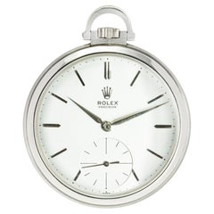 Rare & Important Rolex Precision Keyless Lever Stainless Steel Pocket Watch