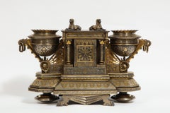 Rare & Important Spanish Damascene, Iron, Steel, Gold Inlaid Clock, Eibar, Spain